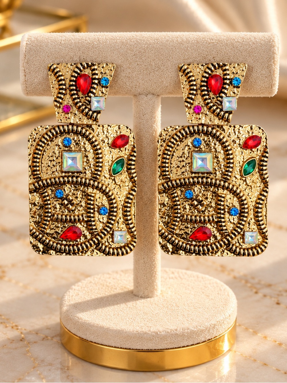 Vintage Style Multicolor Statement Earrings